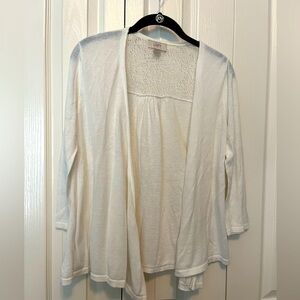 LOFT Women's White Open-Front Sweater